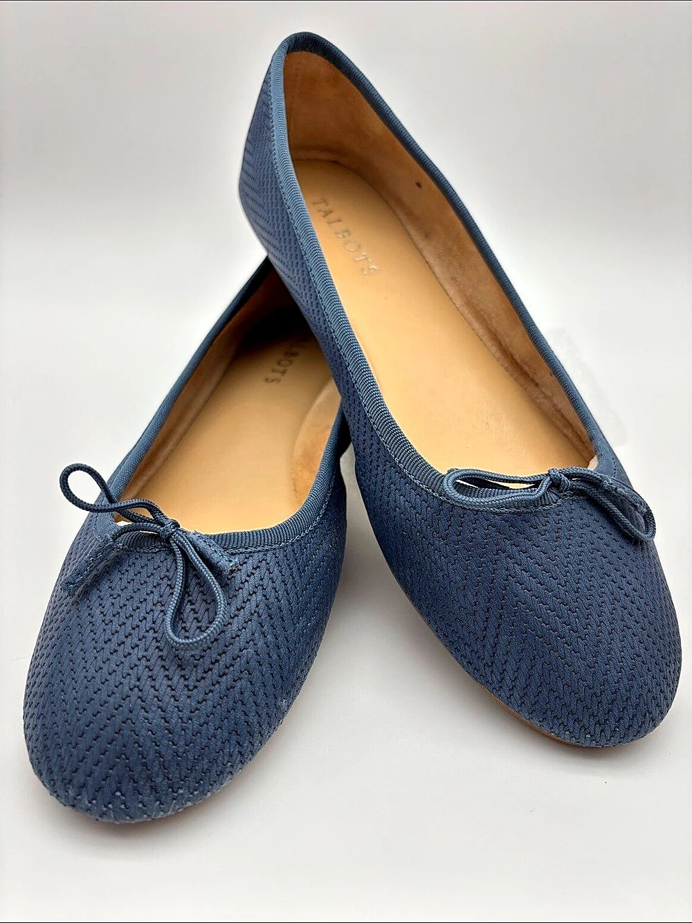 Talbots Tana Woven Blue Leather Ballet Flats w/Round Toe Women’s US 7.5M #781